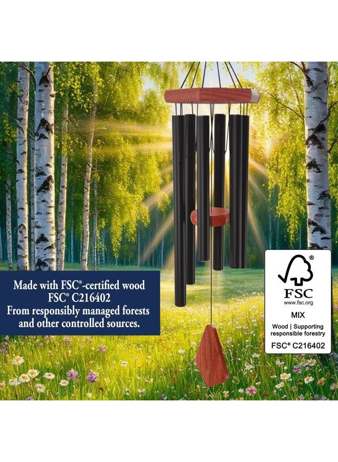 Astarin Memorial Wind Chimes for Outside Deep Tone, Wind Chime Outdoor Sympathy Wind-Chime Personalized with 6 Tuned Tubes, Elegant Chime for Garden Patio Balcony and Home Matte Black - Image 4