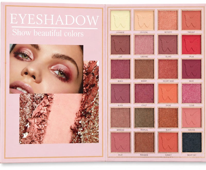Me Now 54 Color Makeup Palette 5 Layer Book Style All in One Cosmetic Kit with Eyeshadow Blush Highlighter Concealer Eyebrow Powder and Lip Shades Pink Multi Use - Image 1