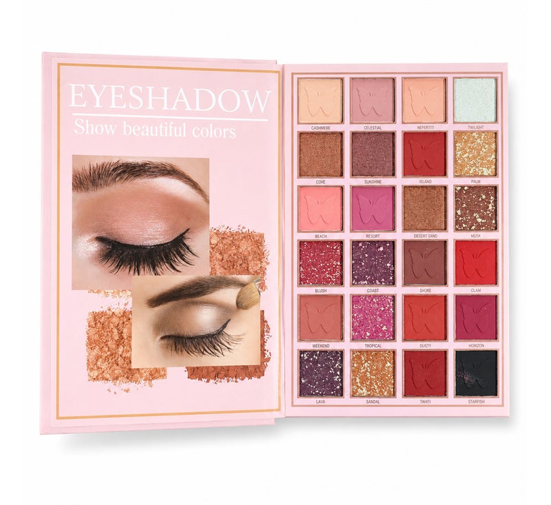 Me Now 54 Color Makeup Palette 5 Layer Book Style All in One Cosmetic Kit with Eyeshadow Blush Highlighter Concealer Eyebrow Powder and Lip Shades Pink Multi Use - Image 3