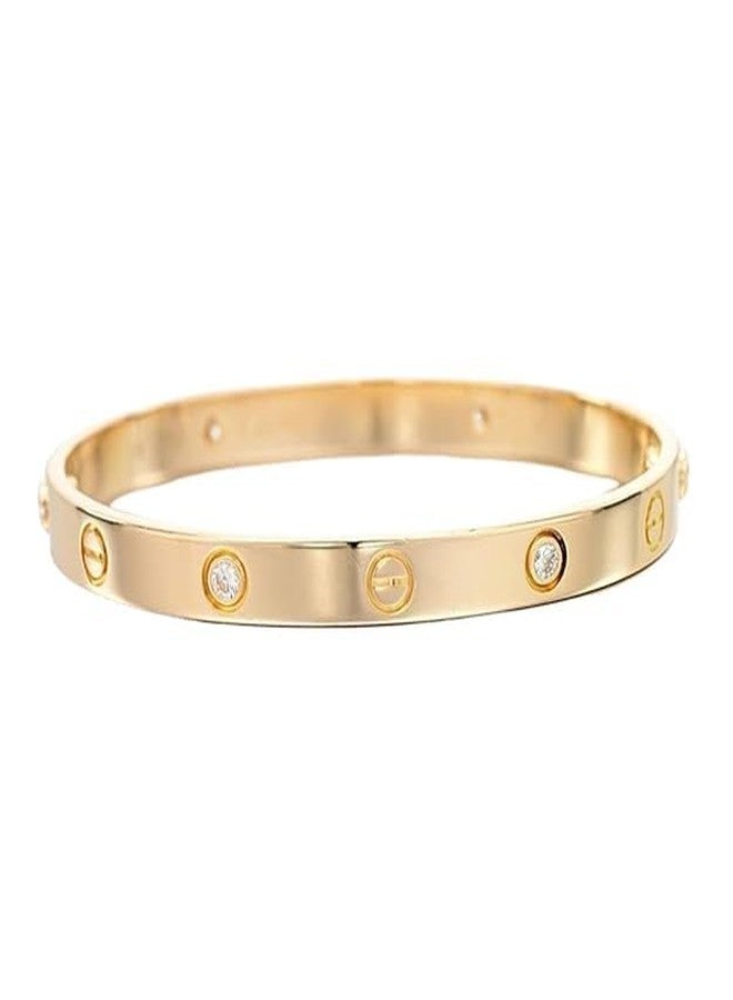 BEAUTIVIA Korean Style Stainless Steel Bangle, Golden Colour, Women's Fashion Jewellery - Image 3