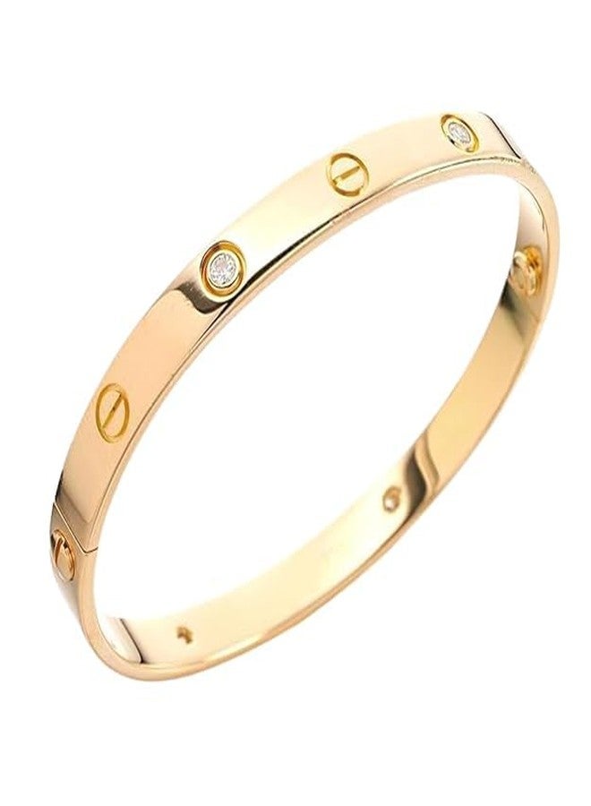 BEAUTIVIA Korean Style Stainless Steel Bangle, Golden Colour, Women's Fashion Jewellery - Image 1