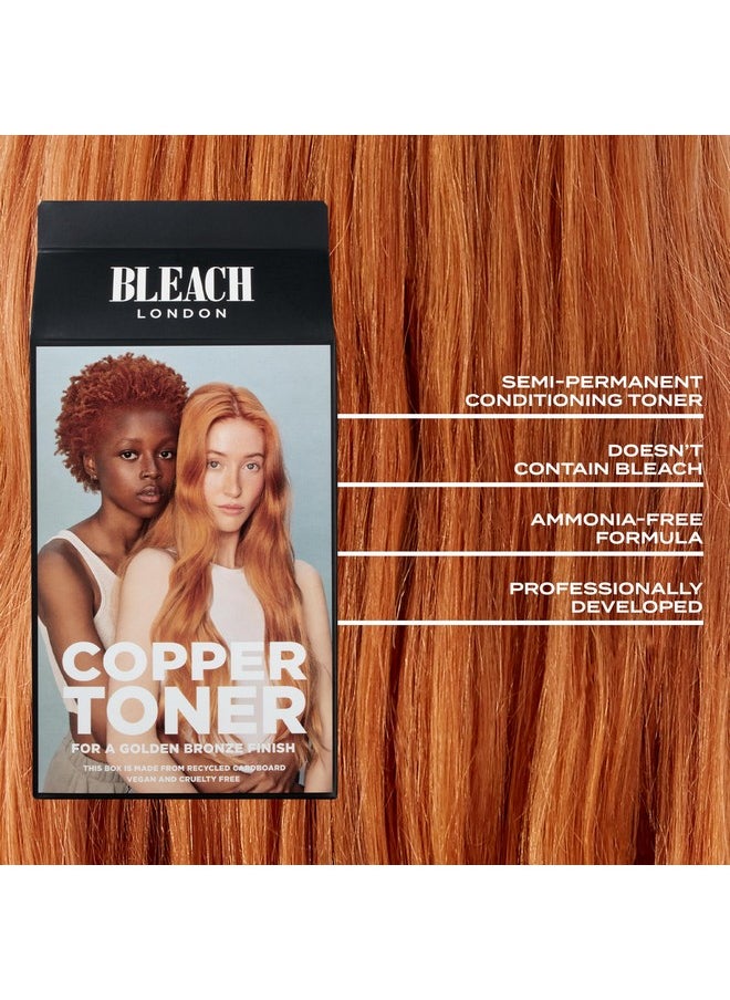 BLEACH LONDON Copper Toner Kit Ammoniafree Toning For Soft Ginger Finish Ideal For Light To Medium Blonde Hair With Smooth And Shine Complex (Complete Kit)  - Image 2