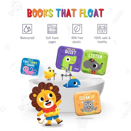 merka Learning Tub Bath Book Set for Toddlers - 6 x 6 in, Multicolor, 4-Pack - Baby Bath Toy for 3 Year Old - Waterproof Floating Bathtub Toys - Image 4