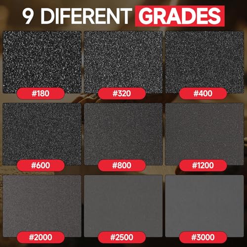 Shineboc 48 Pcs 3 x 4 Inch 180-3000 Grit Sanding Sponge Set, Ultra Fine Sanding Sponges Pads, Soft Foam Hand Sander Block Wet Dry Sandpaper for Model Drywall Metal Wood Furniture Polishing - Image 5