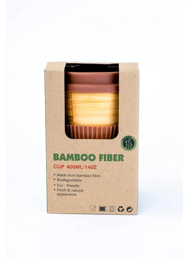 Cuisine Art - Florence - Eco-Friendly Bamboo Fibre Reusable Travel Coffee Mug With Silicon Lid 383Ml