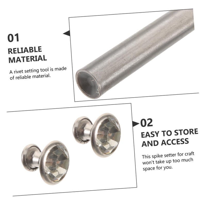 H Hoodancos 1set Sturdy Rivet Setter Tool For Projects Spike Fixing Hand Tool Rhinestones For Crafting And Repairing Rivets Edged Rhinestones - Image 3