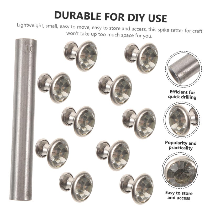 H Hoodancos 1set Sturdy Rivet Setter Tool For Projects Spike Fixing Hand Tool Rhinestones For Crafting And Repairing Rivets Edged Rhinestones - Image 5