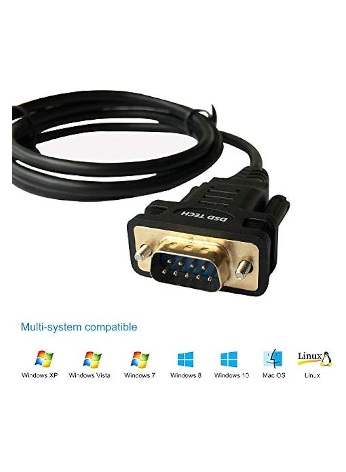 erorex USB to RS232 DB9 Serial Adapter Cable with FTDI FT232 Chip for Windows, Linux, Mac OS (5.9 FT/1.8 M) - Image 3
