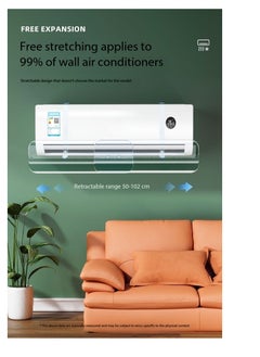 CityRiya-Long Air Conditioner Deflector Air Conditioning Wind Shield, Split Ac Adjustable Flow Deflector Preventing Ac From Blowing Directly, For Home Office Retractable Ac Windshield (Transparent front hanging)  - Image 4