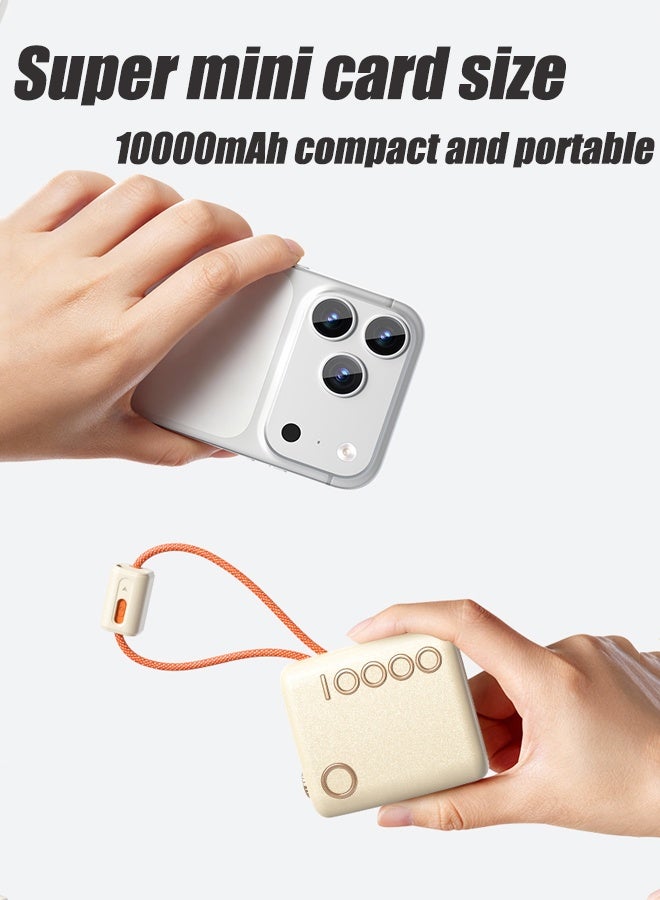 Kelesa 10000mAh Power Bank，SuperMini Portable Charger ,22.5W fast charging, USB and Type-C  Input & Output，With dual data cables (L&C)for iPhone17/16/15/14 Series, Samsung, Huawei, Xiaomi, Redmi, Vivo, Oppo, iPad, Apple Watch，Pink. - Image 2