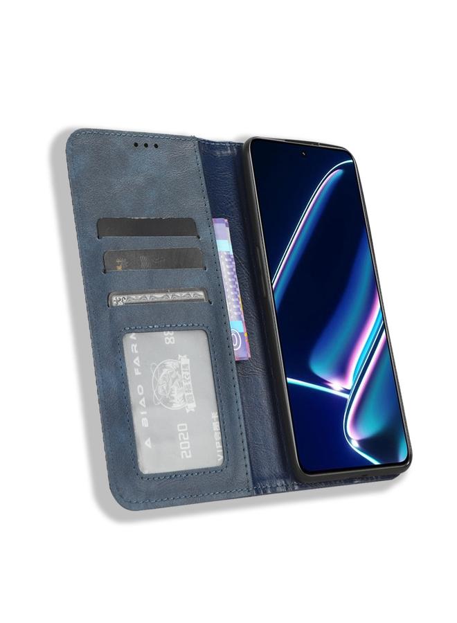 اس-توب جراب لهاتف Realme GT Neo5 SE مصنوع من الجلد بمشبك مغناطيسي بتصميم كلاسيكي - Image 4