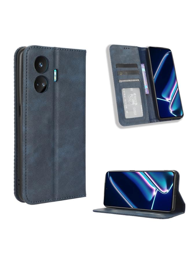 اس-توب جراب لهاتف Realme GT Neo5 SE مصنوع من الجلد بمشبك مغناطيسي بتصميم كلاسيكي - Image 1