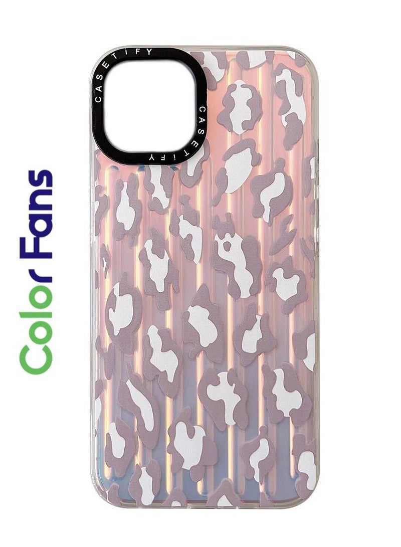 Color Fans Leopard Print Laser iPhone 14/13/12 Pro Max Case iPhone 14/13/12 Pro Case iPhone 14 Plus Case iPhone 14/13/12 Case - Image 1