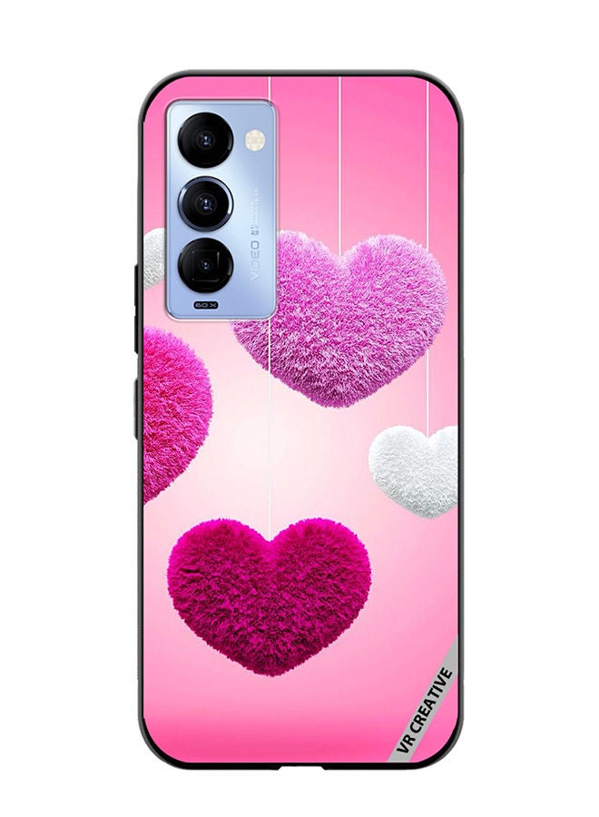 VR CREATIVE Protective Case Cover For Tecno Camon 18/18 P Colored Hearts Design Multicolour - Image 1