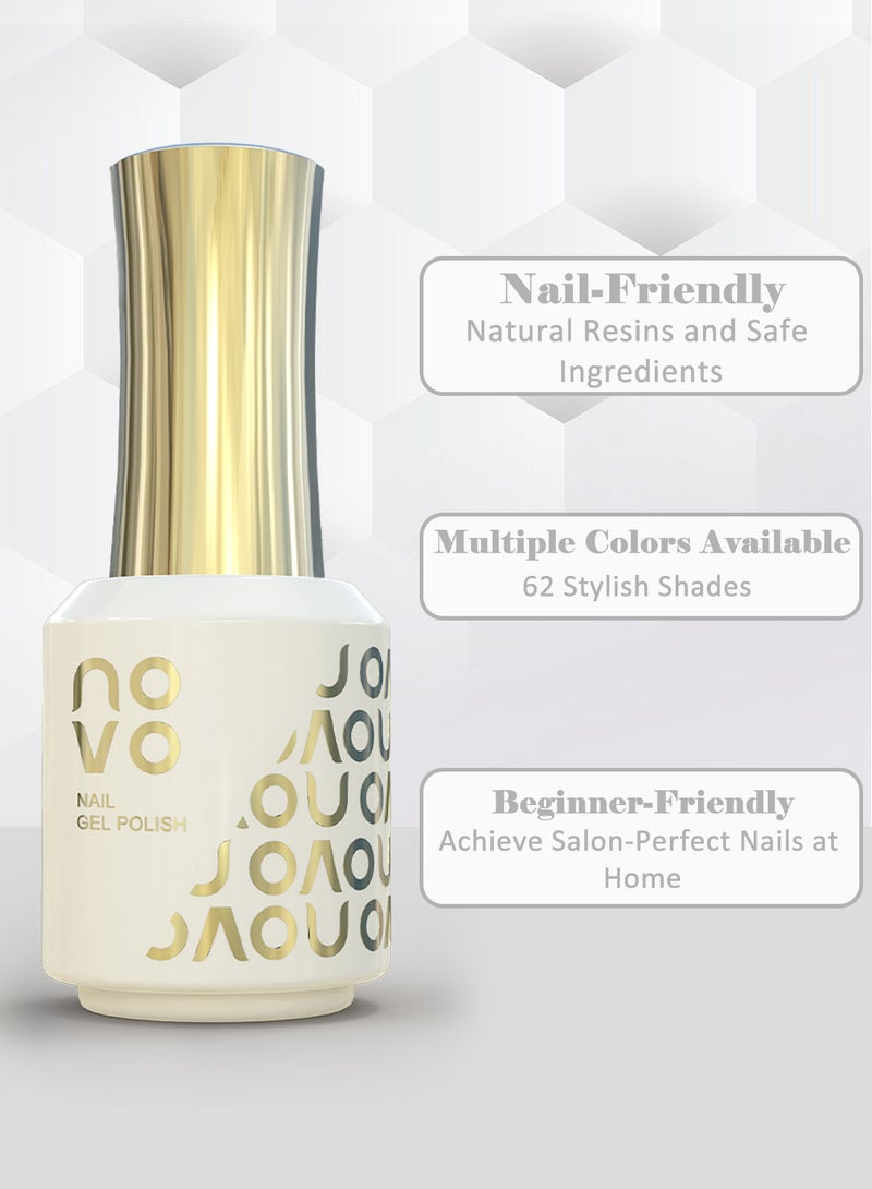 Novo Gel Nail Polish, Sheer Nude Gel Nail, UV & LED Cured Quick Dry, Long-Lasting Gel Polish for DIY Manicure, Nail Art at Home or Salon 12ml-NC130# Red - Image 3