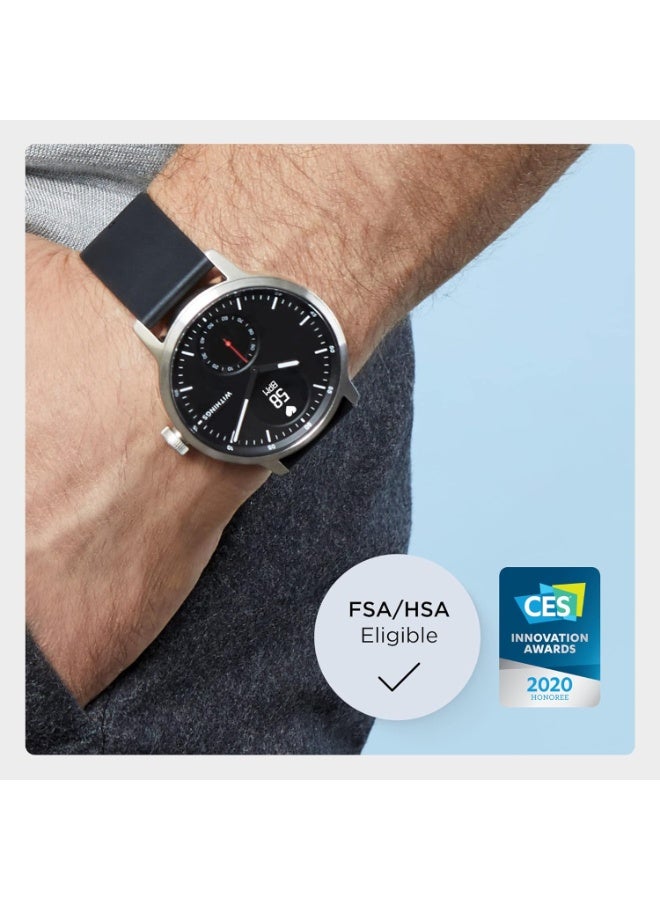 ويذينجز ساعة Withings ScanWatch – ساعة ذكية هجينة بتصميم فاخر، تحتوي على تخطيط قلب (ECG) طبي، مراقبة نبض القلب، ومقياس تشبع الأكسجين (SpO2) - Image 3
