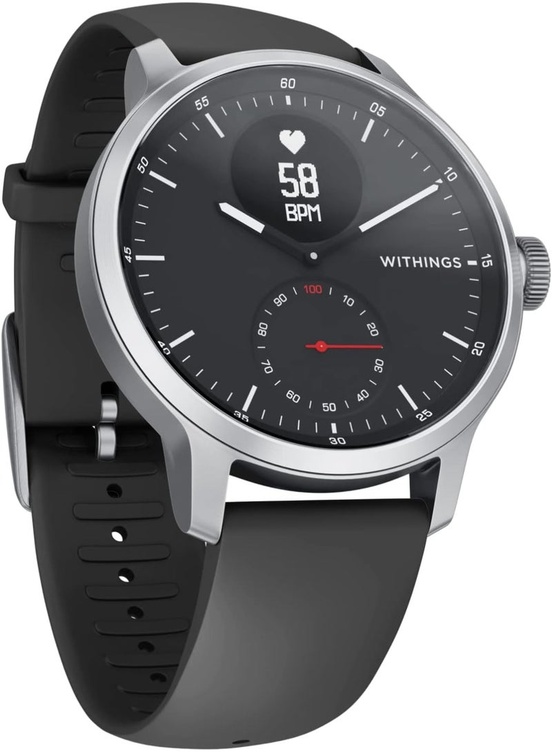 ويذينجز ساعة Withings ScanWatch – ساعة ذكية هجينة بتصميم فاخر، تحتوي على تخطيط قلب (ECG) طبي، مراقبة نبض القلب، ومقياس تشبع الأكسجين (SpO2) - Image 1