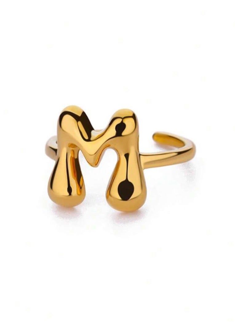 Equal Stainless Steel Gold Plated Ring For Women One Size - Image 2