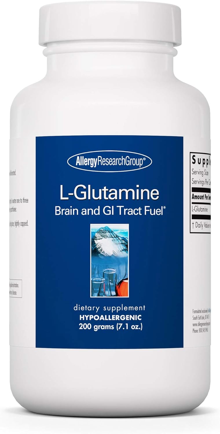 Allergy Research Group LGlutamine Powder  Gut Health for Men  Women Free Form Amino Acid Pure 47g Supplement  71 Ounce - Image 1