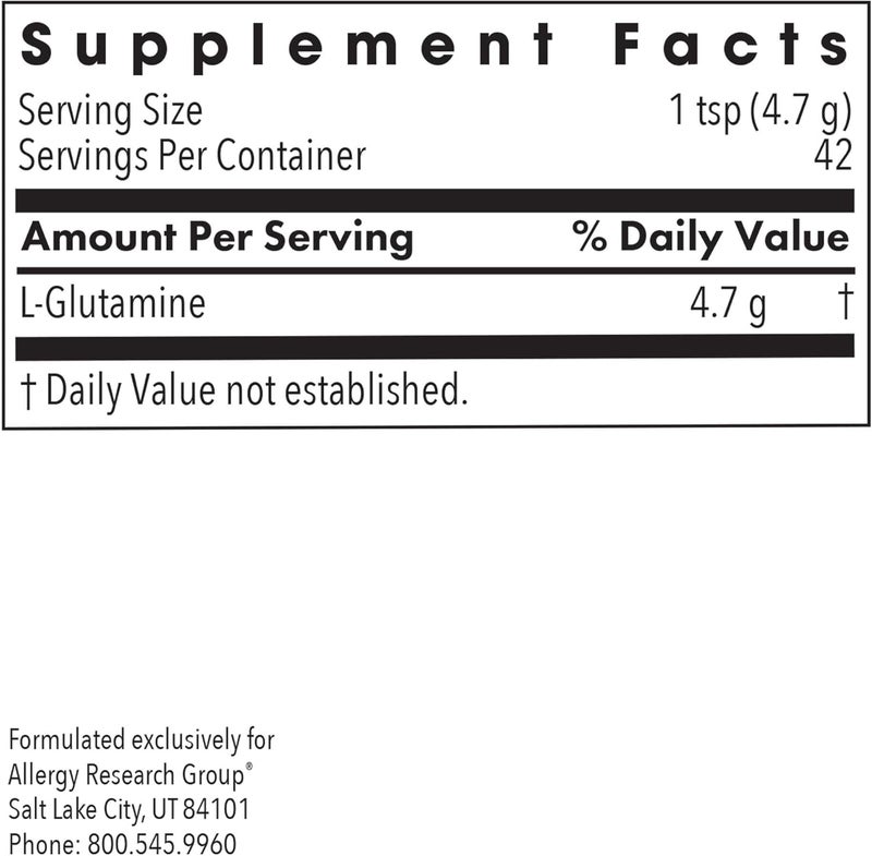 Allergy Research Group LGlutamine Powder  Gut Health for Men  Women Free Form Amino Acid Pure 47g Supplement  71 Ounce - Image 3