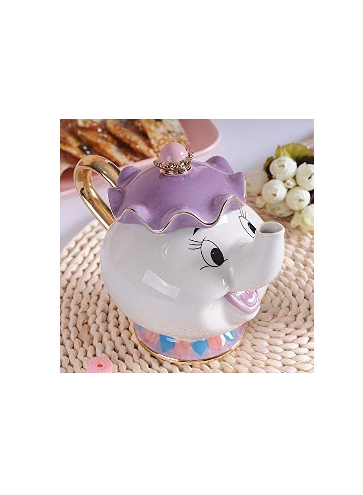 Cottage Rose Disney Beauty And The Beast Teapot Mug Mrs. Potts Chip Cup Cartoon Tea Pot Cup Set Cogs worth Creative Gift - Image 4