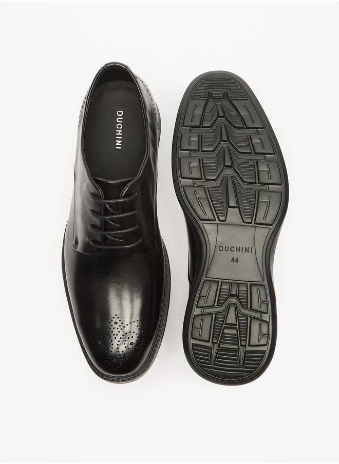 DUCHINI Men's Solid Lace-Up Derby Shoes