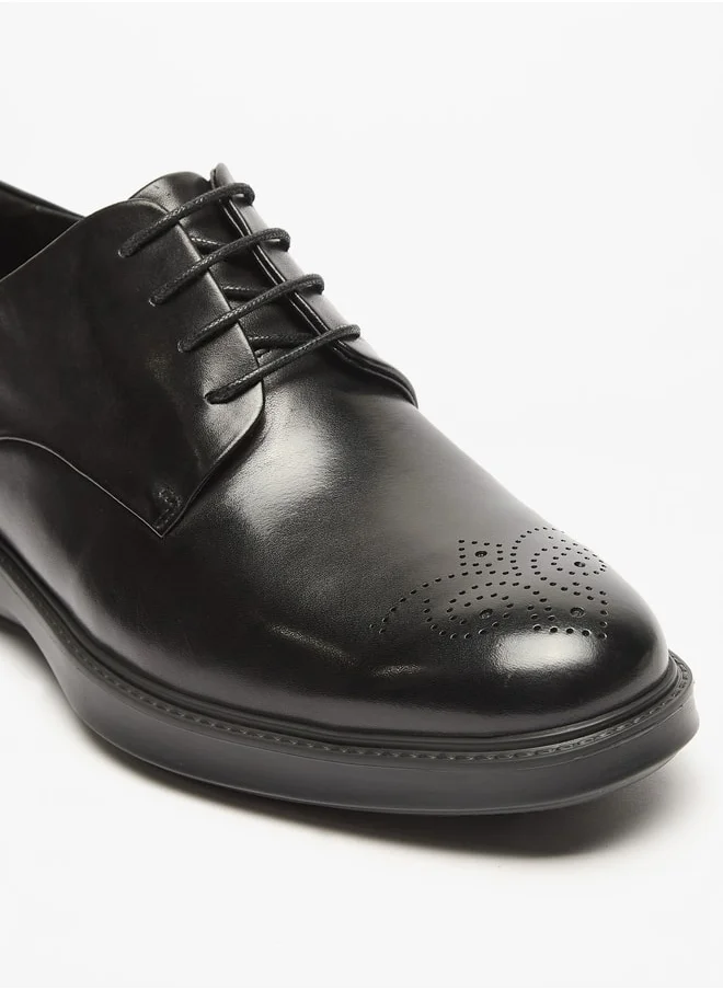DUCHINI Men's Solid Lace-Up Derby Shoes