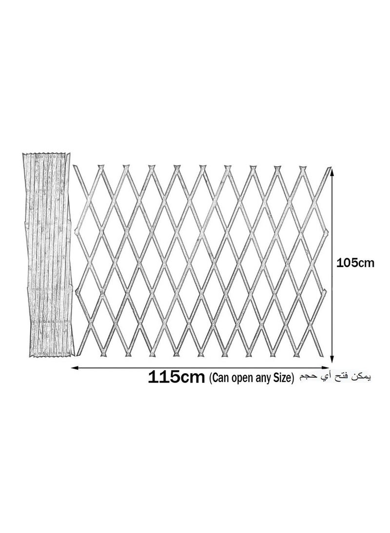LINGWEI Natural Wooden Lattice Willow Fence Portable Expanding Wicker Wooden Trellis For Home Garden Villa Outdoor Decoration (105cm) - Image 4