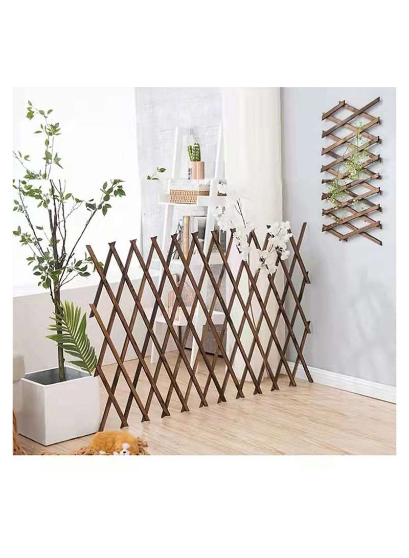 LINGWEI Natural Wooden Lattice Willow Fence Portable Expanding Wicker Wooden Trellis For Home Garden Villa Outdoor Decoration (105cm) - Image 2