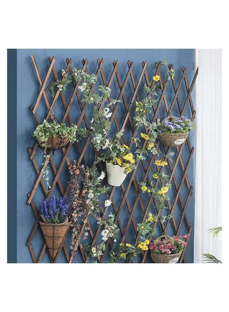 LINGWEI Natural Wooden Lattice Willow Fence Portable Expanding Wicker Wooden Trellis For Home Garden Villa Outdoor Decoration (105cm) - Image 3