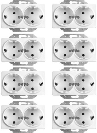 Linnera Double Grounded Socket White 90440056 (Frame Included) (8 Pcs) - pzsku/ZD523619A8BACA7639C63Z/45/_/1740620961/01809cd1-d042-4409-a484-3ae163baed93