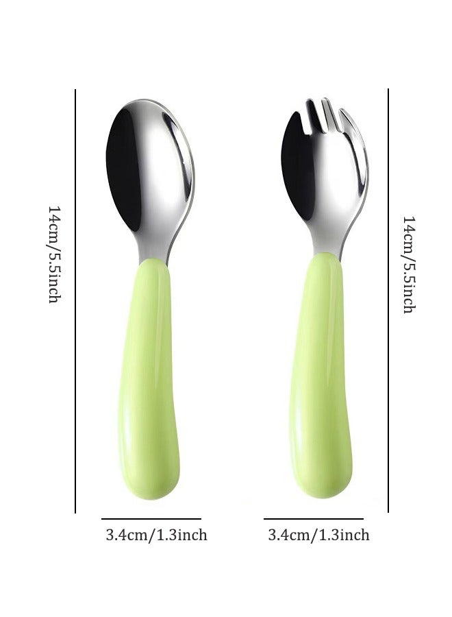 2-piece toddler cutlery set, toddler forks and spoons, stainless steel toddler set, specially designed for self-feeding cutlery set, with travel carrying case  - Image 2