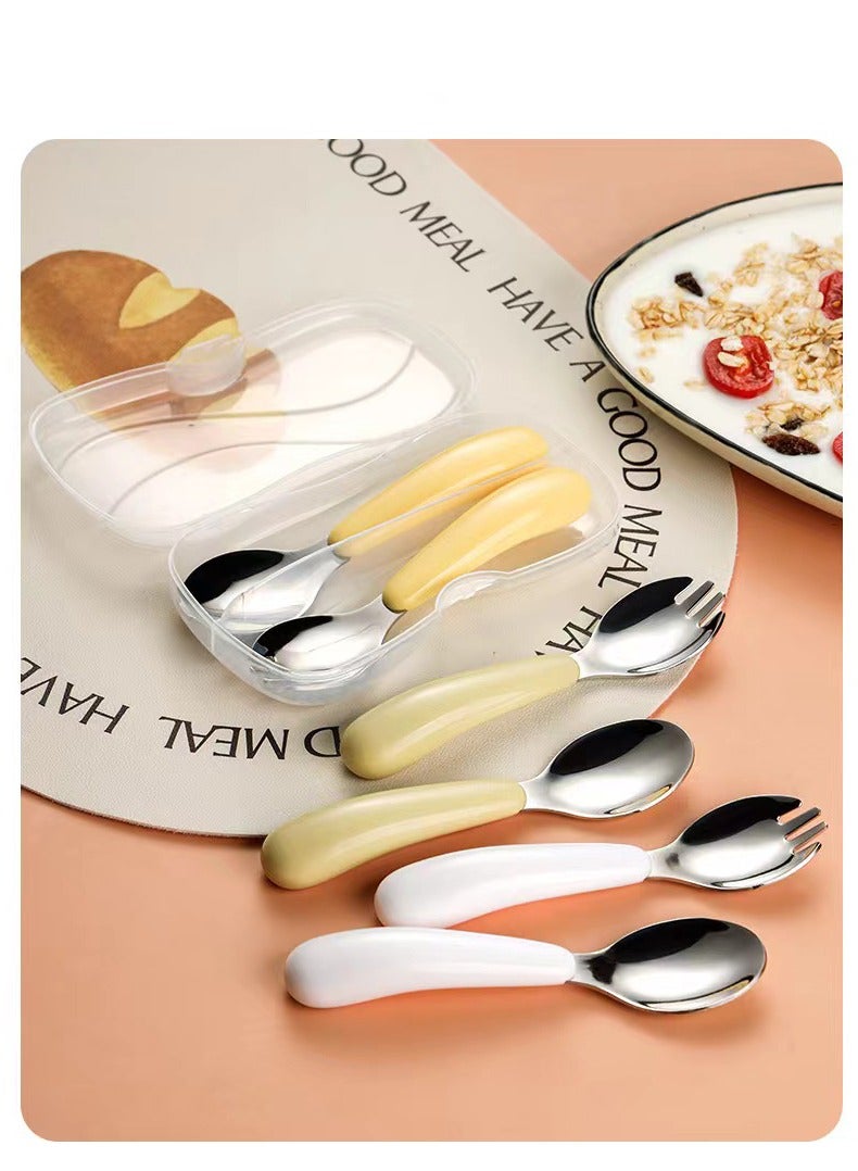 2-piece toddler cutlery set, toddler forks and spoons, stainless steel toddler set, specially designed for self-feeding cutlery set, with travel carrying case  - Image 3