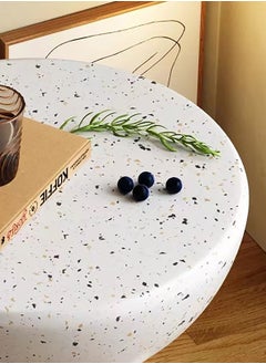 Merry Moments Terrazzo Side Table Bedside Table Coffee Table Cafe Table Sofa Side Table End Table Snack Table Fashion Design for Living Room Bedroom Office Retail White H51xL48xW48 cm  - Image 4