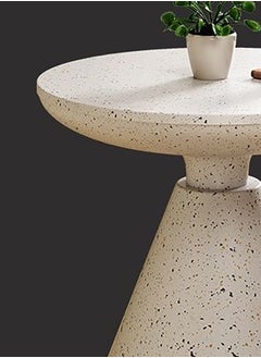 Merry Moments Terrazzo Side Table Bedside Table Coffee Table Cafe Table Sofa Side Table End Table Snack Table Fashion Design for Living Room Bedroom Office Retail White H51xL48xW48 cm  - Image 3