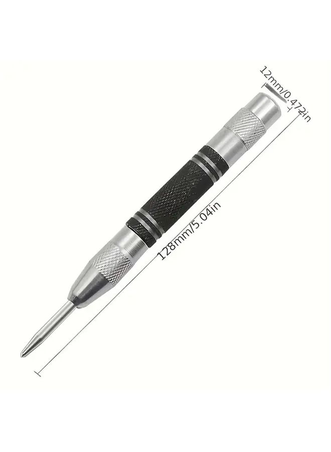 Automatic Center Punch 5 Inch Heavy Duty Steel Spring Adjustable Tension Tool for Metal Wood Glass Plastic DIY Center Hole Punch - Image 2