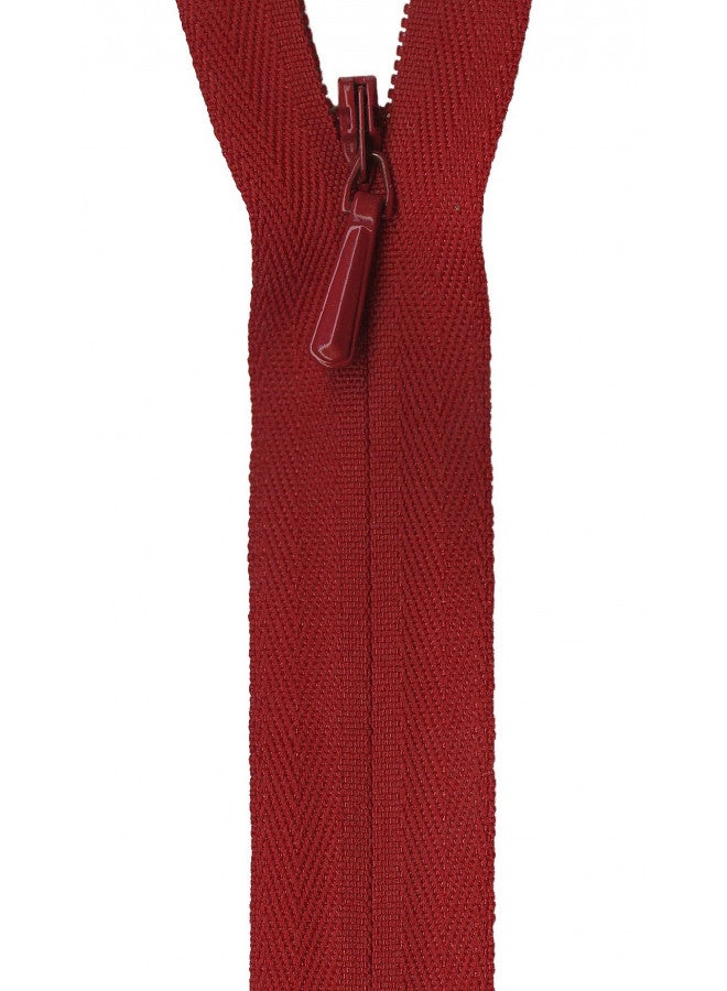 YKK Unique Invisible Zipper 22", Red - Image 2
