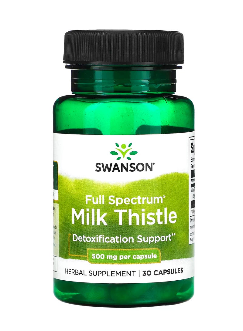 SWANSON Full Spectrum Milk Thistle, 500 mg, 30 Capsules