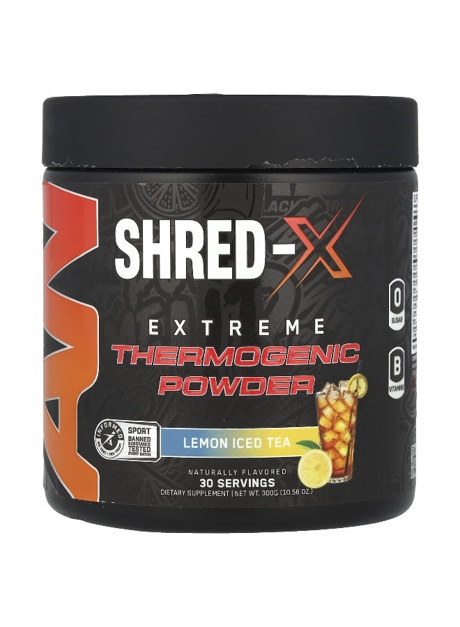 ABE, Shred-X, Extreme Thermogenic Powder, Lemon Iced Tea, 10.58 oz (300 g) (Packaging may vary) - Image 1