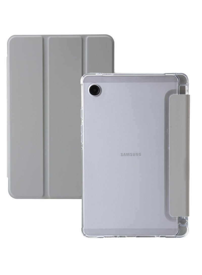 سامسونج جالاكسي تاب A9 ، وسائد هوائية شفافة ، ومكافحة السقوط مع القلم الأخدود ، غطاء حماية الكمبيوتر اللوحي ، ثلاثة أضعاف متعددة زاوية التصميم ، استيقظ التلقائي / النوم ، والجلود الناعمة ، رمادي - Image 1