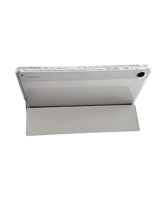 سامسونج جالاكسي تاب A9 ، وسائد هوائية شفافة ، ومكافحة السقوط مع القلم الأخدود ، غطاء حماية الكمبيوتر اللوحي ، ثلاثة أضعاف متعددة زاوية التصميم ، استيقظ التلقائي / النوم ، والجلود الناعمة ، رمادي - Image 4