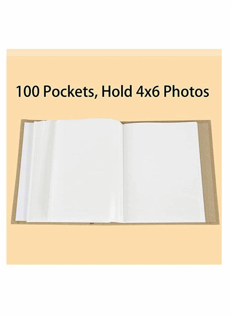 Y&D Photo Album, Baby 100 Inserts Album Wholesale Studio Kraft Paper Child Growth Souvenir Suitable for Boys and Girls, 4 x 6 Inches, 1 Pcs  - Image 4