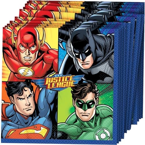 Unique Justice League Luncheon Paper Napkins 65 x 65 16 Pcs - Image 1