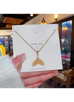 نيبمينينت New Titanium Steel Necklace Jewelry Female Niche Design Net Red Pendant Versatile High-grade Non-fading Light Luxury Clavicle Chain 