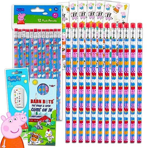 Peppa Pig 12 Count Pencils - Classroom Set with Bonus Stickers - Image 1