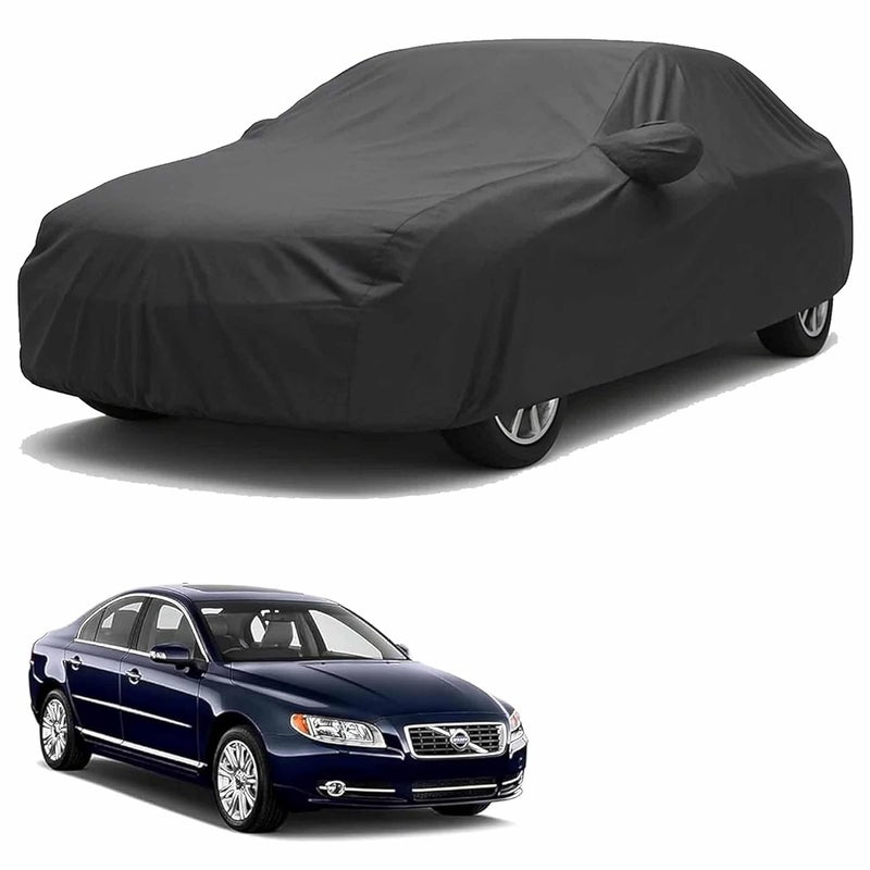 sulfar 100% Water Resistant Car Body Cover Compatible with Mirror for Volvo S80 (Triple Stitched, Full Bottom Elastic, Dark Grey) - Image 1