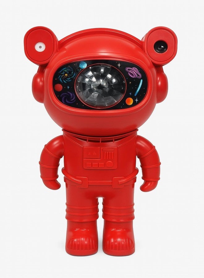 KMJSA Astronaut Galaxy Projector Night Light –360° Rotating Nebula Star Projector,Timer & Adjustable Head–LED Space Lamp for Kids’ Bedroom,Gaming Room,Home & Party Décor(with Speaker INBUILT) (RED) - Image 1