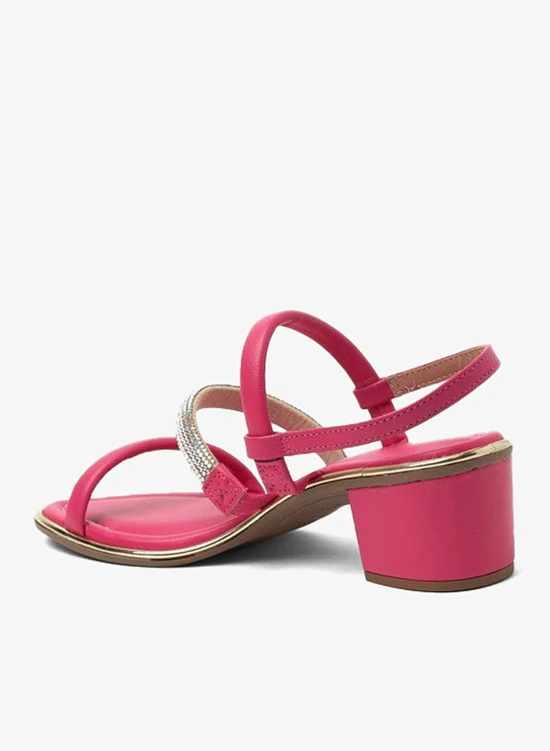 Beira Rio Pink Mid Heels Sandals for Women – Sling Back Heel Sandals for Girls with Ankle Strap for Women | Best Price UAE