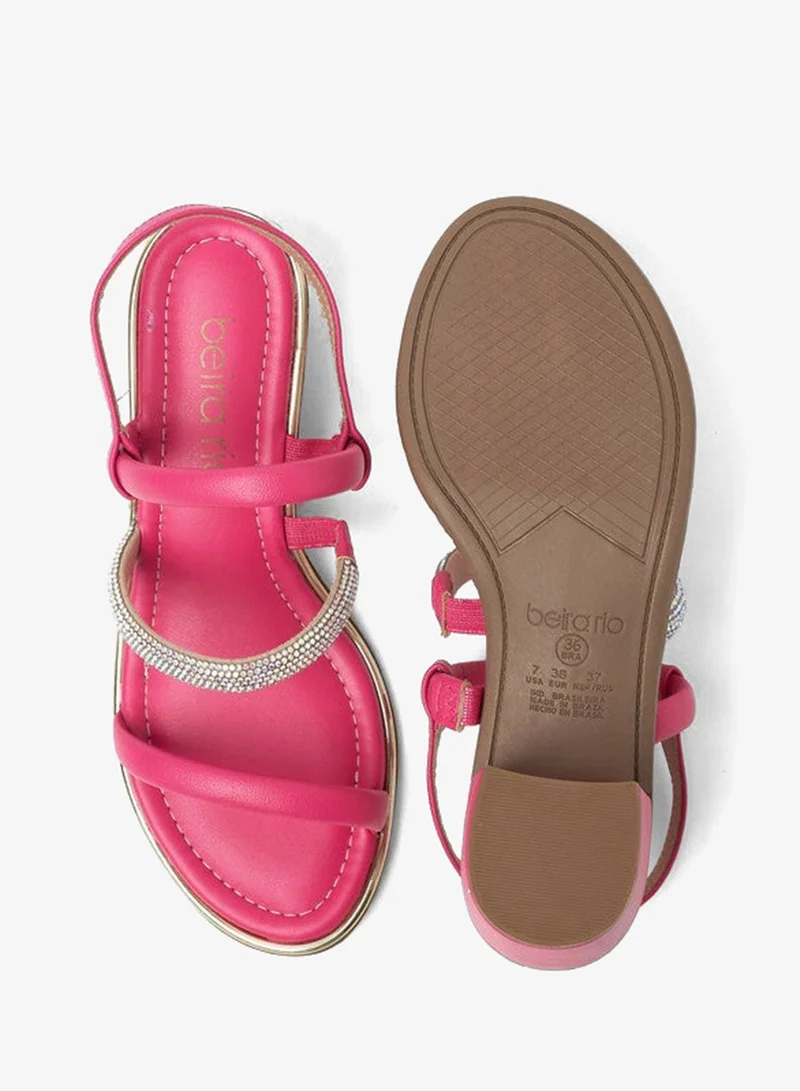 Beira Rio Pink Mid Heels Sandals for Women – Sling Back Heel Sandals for Girls with Ankle Strap for Women | Best Price UAE