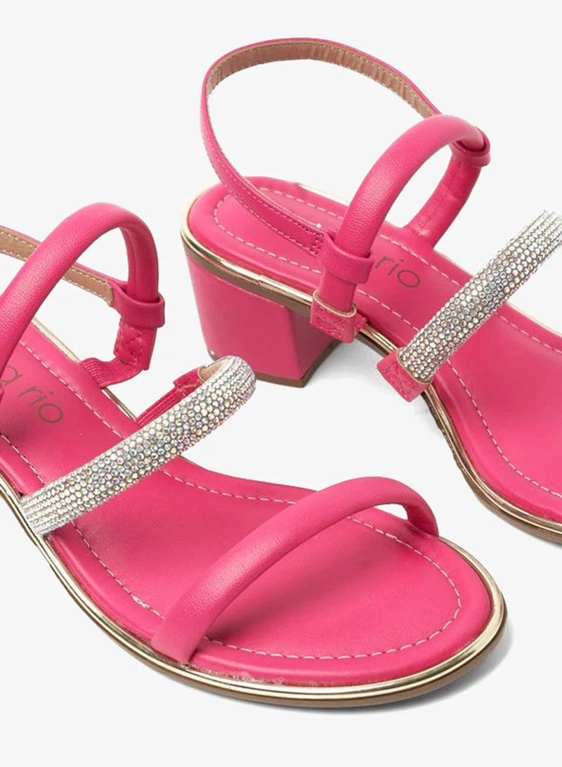 Beira Rio Pink Mid Heels Sandals for Women – Sling Back Heel Sandals for Girls with Ankle Strap for Women | Best Price UAE